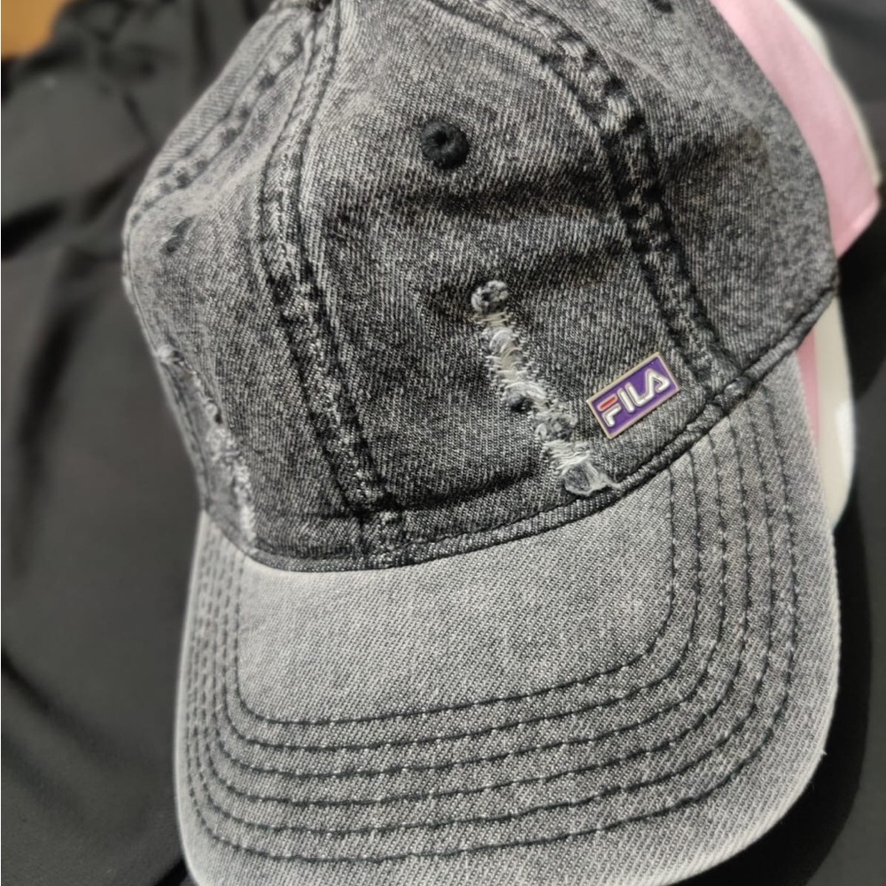 Fila Gray and Pink Structured Hat with Mesh Back